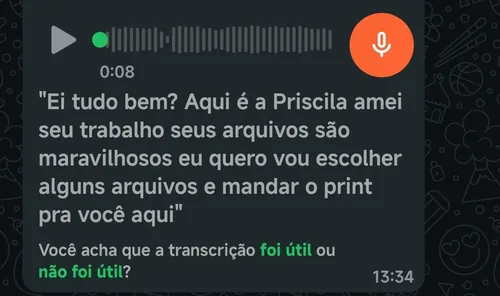 Depoimento real de cliente da Papel Flor recebido no WhatsApp