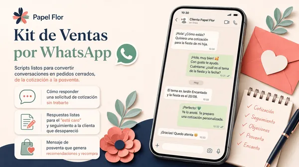 Bono Kit de Ventas por WhatsApp: guiones listos para cotizar, dar seguimiento y cerrar ventas
